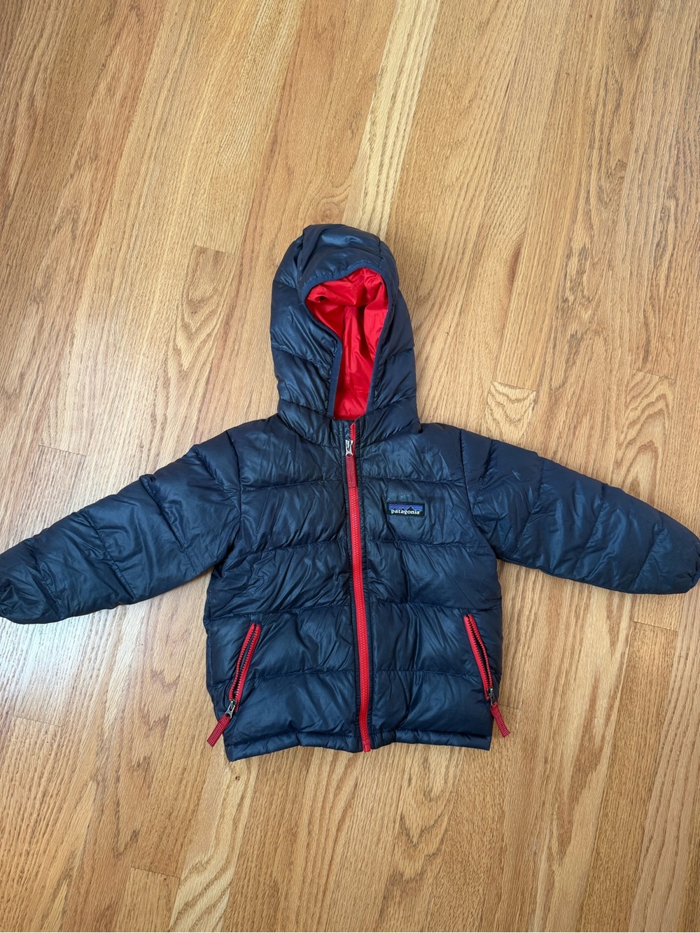 Patagonia hi loft down sweater hoodie in navy